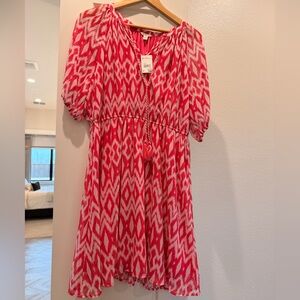Versona Pink and White Patterned Dress